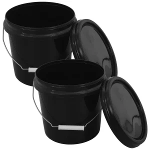 2 Pcs Plastic Bucket Sealed Container With Lid Water Jug For Home Garden Empty Pail Farm Bucket Storage Can Household 1