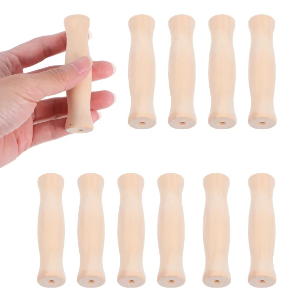 10 Pcs Bucket Handle Wooden Grips Water Buckets Basket Replacement Ergonomic Comfortable Grip Home Use 2