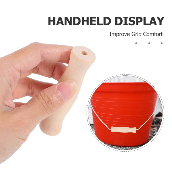 10 Pcs Bucket Handle Wooden Grips Water Buckets Basket Replacement Ergonomic Comfortable Grip Home Use 4