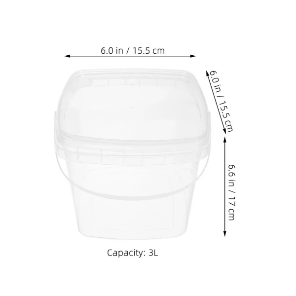 Plastic Bucket Lightweight Portable Transparent Sturdy Water Container Camping Farm Household Storage Empty Bucket Small Bucket 5