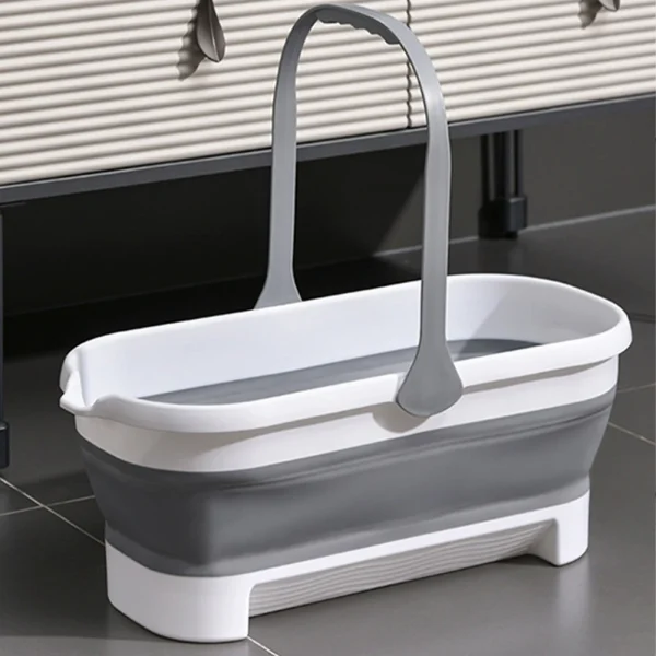 Collapsible Portable Wash Basin Dishpan With Handle Foldable Mop Bucket Fishing Pail Tools Large Capacity Barrel Space-Saving 4