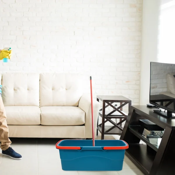 Flat Mop Bucket Cleaning Pail Washing Plastic Buckets Tools for Housekeeping Portable 6