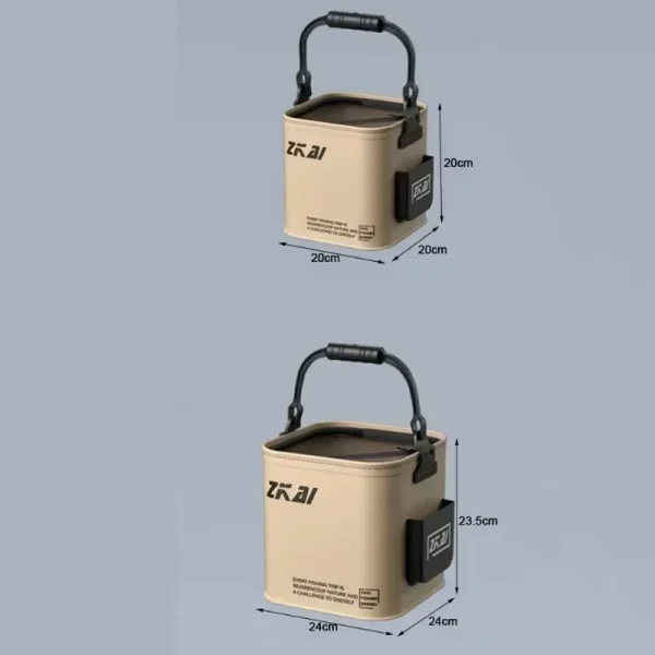 1-2PCS 8/13L Multi-Purpose Collapsible Fishing Bucke Water Pail  Durable Portable Handheld Bucket With Lid for Outdoor Camping 5