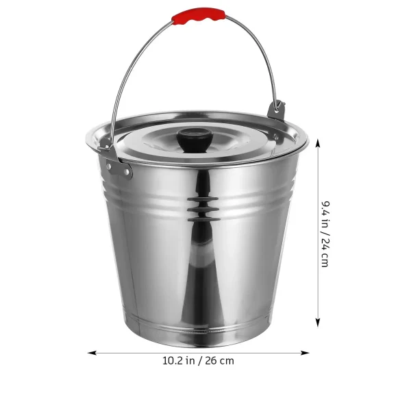 Stainless Steel Thickened Water Bucket Milk Pail Ranch Milking Practical Barrel Pasture Bucket Household Merchandises 3
