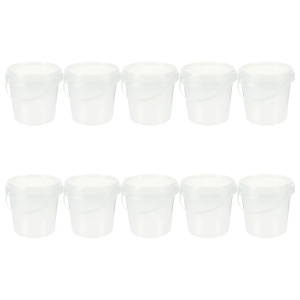 10 Pcs Transparent Small Barrel Ice Bucket Refrigerator Fresh Keeping Snacks Nut Storage Buckets Kitchen Cream 6