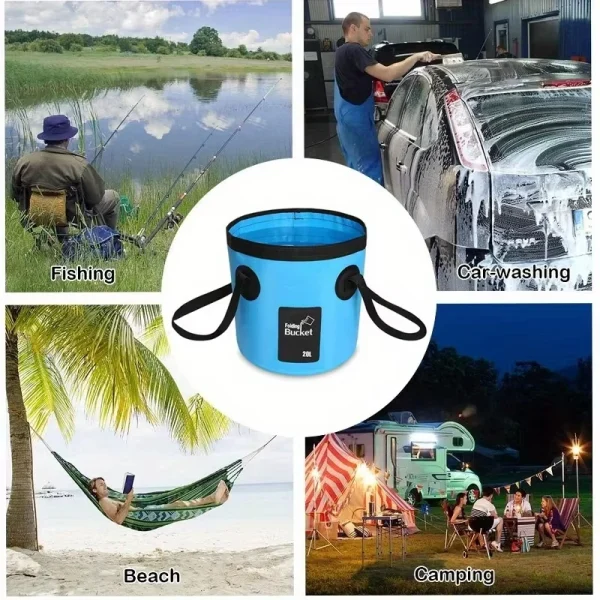 12L 20L Bowl Sink Washing Bag Car Wash Bucket Portable Outdoor Travel Foldable Water Multifunction Folding 5