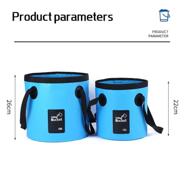 12L 20L Bowl Sink Washing Bag Car Wash Bucket Portable Outdoor Travel Foldable Water Multifunction Folding 6