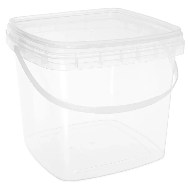 Square Bucket Travel Food Containers with Lids Water Bottle Plastic Jug Holder Empty 1