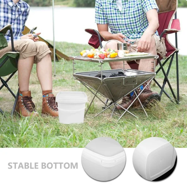 Square Bucket Travel Food Containers with Lids Water Bottle Plastic Jug Holder Empty 2