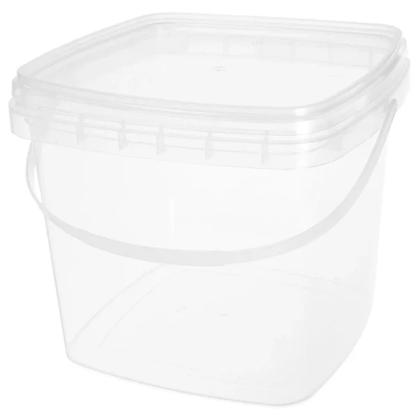 Square Bucket Travel Food Containers with Lids Water Bottle Plastic Jug Holder Empty 3