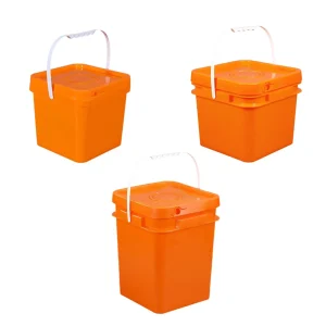 Square Bucket All Purpose Pail Large Capacity Food Storage Container with Handle and Lid for Home Improvement Outdoor Picnics 1