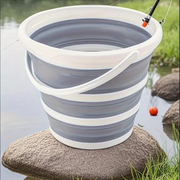 1pc, Multipurpose Folding Bucket with Handle, Suitbale for Home, Car Cleaning,Fishing, Camping, Travel, Space-saving Wash Bucket 3