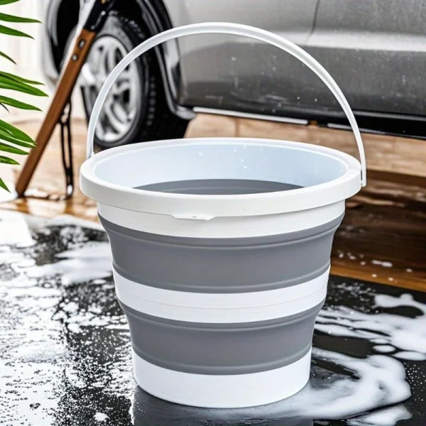 1pc, Multipurpose Folding Bucket with Handle, Suitbale for Home, Car Cleaning,Fishing, Camping, Travel, Space-saving Wash Bucket 4