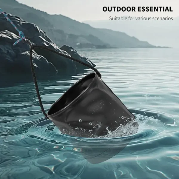 Portable Fishing Bucket 4.5L Folding Camp Wash Basin Multifunctional Water Containers Folding Camp Wash Basin Portable Beach 2