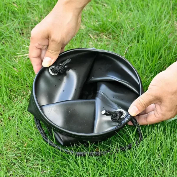 Portable Fishing Bucket 4.5L Folding Camp Wash Basin Multifunctional Water Containers Folding Camp Wash Basin Portable Beach 3
