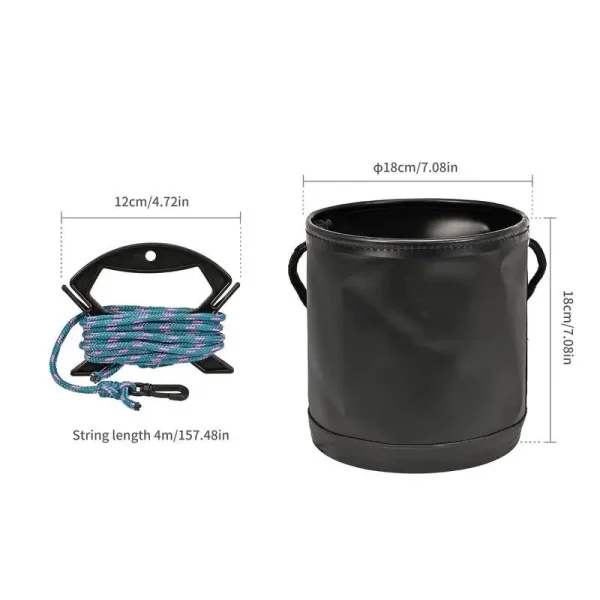 Portable Fishing Bucket 4.5L Folding Camp Wash Basin Multifunctional Water Containers Folding Camp Wash Basin Portable Beach 6