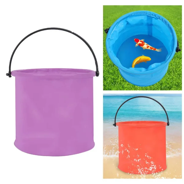 Collapsible Bucket Portable Space Saving Waterpot Wash Basin Folding Bucket for Car Washing Fishing Travelling Camping Hiking 5
