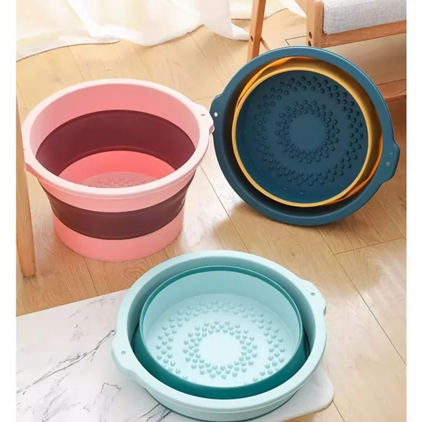 Portable Folding Washing Bucket Home Car Use Plastic Outdoor Fishing Thickened Folding Bucket 2