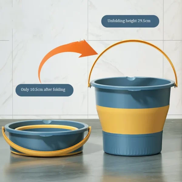 Portable Folding Washing Bucket Home Car Use Plastic Outdoor Fishing Thickened Folding Bucket 5
