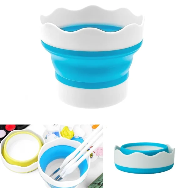 Portable Collapsible Paint Brush Washer Silicone Mini Wash Water Bucket Holder Cup Watercolor Acrylic Oil Painting Cleaner 1