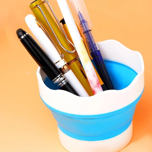 Portable Collapsible Paint Brush Washer Silicone Mini Wash Water Bucket Holder Cup Watercolor Acrylic Oil Painting Cleaner 5