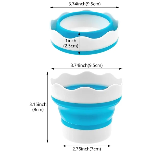 Portable Collapsible Paint Brush Washer Silicone Mini Wash Water Bucket Holder Cup Watercolor Acrylic Oil Painting Cleaner 6
