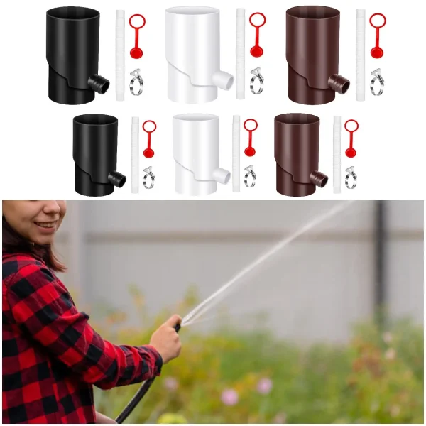 Rain Water Collection System Downspout Diverter for Gardening Landscape Yard 4