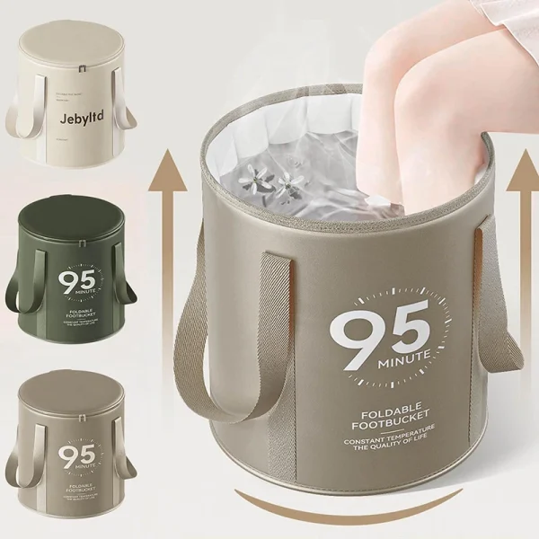 Foldable Foot Tub Travel Portable Bath Bag Wash Bucket Water Basin Large Capacity Bath Feet Spa Massage Soaking Feet Collapsible 1