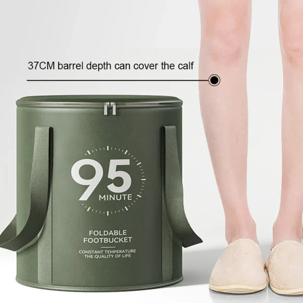 Foldable Foot Tub Travel Portable Bath Bag Wash Bucket Water Basin Large Capacity Bath Feet Spa Massage Soaking Feet Collapsible 3