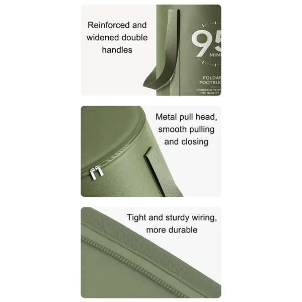 Foldable Foot Tub Travel Portable Bath Bag Wash Bucket Water Basin Large Capacity Bath Feet Spa Massage Soaking Feet Collapsible 4