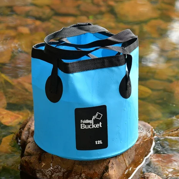 12/20L Foldable Multifunction Bucket Outdoor Travel Water Storage Carrier Bag Waterproof Water Bag Fishing Portable Water Bucket 2
