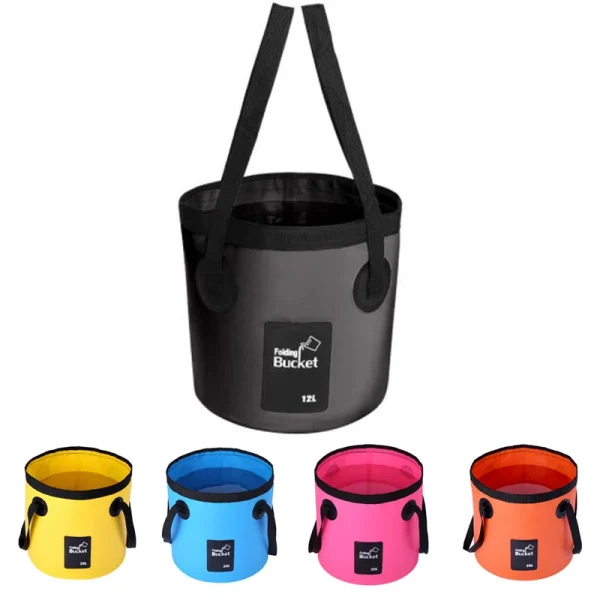 12/20L Foldable Multifunction Bucket Outdoor Travel Water Storage Carrier Bag Waterproof Water Bag Fishing Portable Water Bucket 4