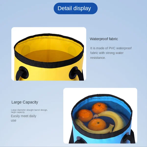 12/20L Foldable Multifunction Bucket Outdoor Travel Water Storage Carrier Bag Waterproof Water Bag Fishing Portable Water Bucket 6