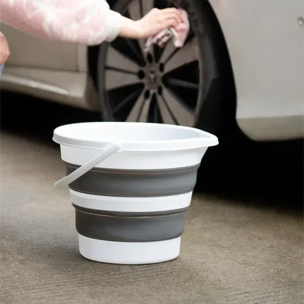 5L Collapsible Bucket Portable Folding Bucket Silicon Car Washing Outdoor Fishing Travel Camp Bucket Household Storage 3