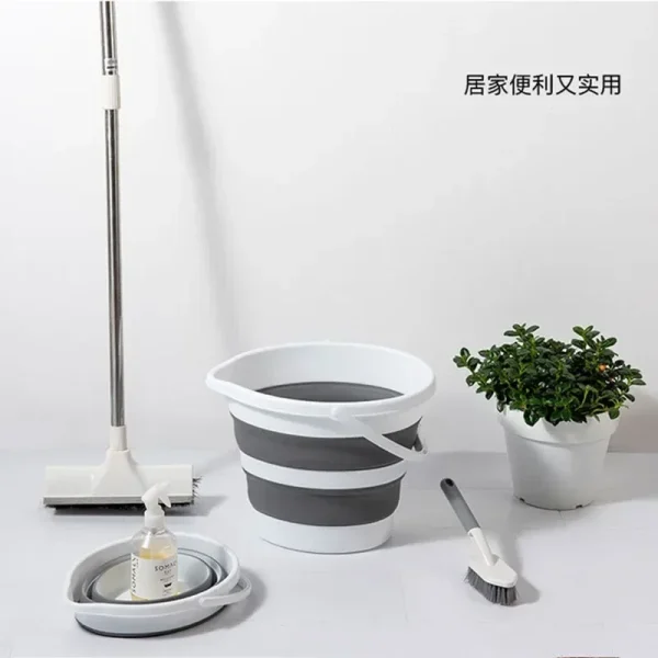 5L Collapsible Bucket Portable Folding Bucket Silicon Car Washing Outdoor Fishing Travel Camp Bucket Household Storage 4
