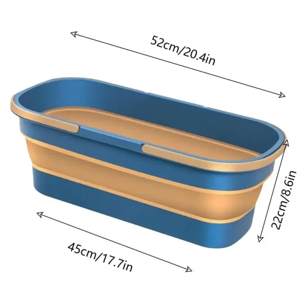 12L Foldable Mop Bucket Mop Washing Bucket With Wheels 2 Handles Multi-Purpose Rectangular Bucket Home Cleaning Accessory 6