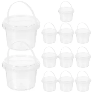 12pcs Mini 0.5L Clear PP Stackable Lids Bucket Candy Containers Snack Mini Ice Cream Containers For Homemade Ice Cream Holder 1