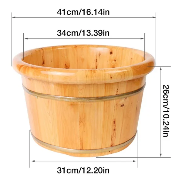 Foot Bathtub Wooden Bucket Foot Bath Barrel Foot Soaking Basin Spa Tub Solid Wood Basin Foot Wash Basin For Household 5KG 2