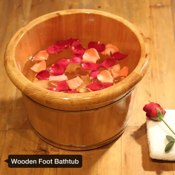 Foot Bathtub Wooden Bucket Foot Bath Barrel Foot Soaking Basin Spa Tub Solid Wood Basin Foot Wash Basin For Household 5KG 5