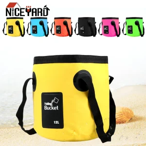 12L Portable Bucket Water Storage Bag Storage Bag Waterproof Water Bag Fishing Folding Bucket Camping ​Hiking Outdoor Travel 1