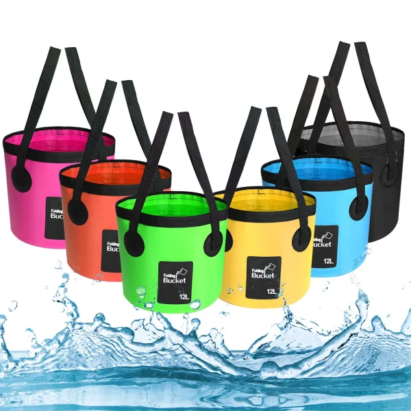 12L Portable Bucket Water Storage Bag Storage Bag Waterproof Water Bag Fishing Folding Bucket Camping ​Hiking Outdoor Travel 2