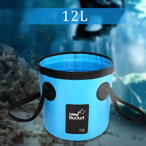 12L Portable Bucket Water Storage Bag Storage Bag Waterproof Water Bag Fishing Folding Bucket Camping ​Hiking Outdoor Travel 3