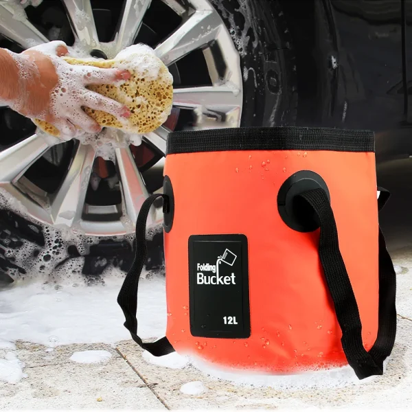 12L Portable Bucket Water Storage Bag Storage Bag Waterproof Water Bag Fishing Folding Bucket Camping ​Hiking Outdoor Travel 4