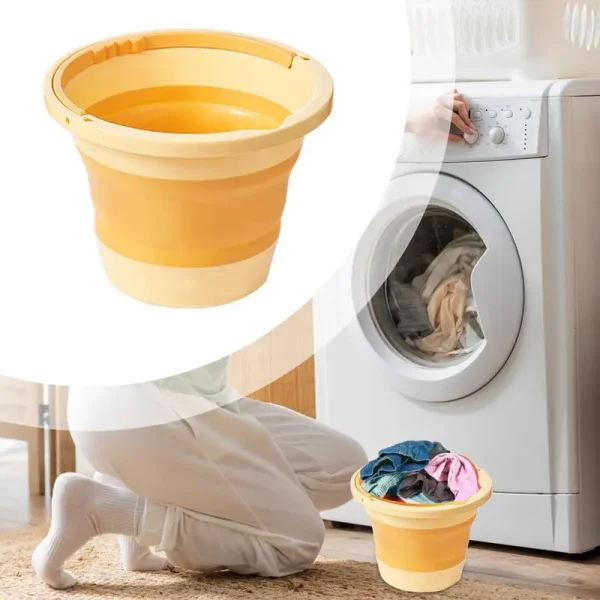 Folding Water Bucket With Handle Picnic Fishing Bucket 6L Space Saving Outdoor Waterpot Household Water Container For Household 3