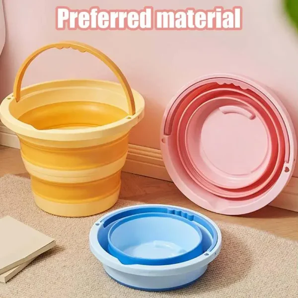 Folding Water Bucket With Handle Picnic Fishing Bucket 6L Space Saving Outdoor Waterpot Household Water Container For Household 4