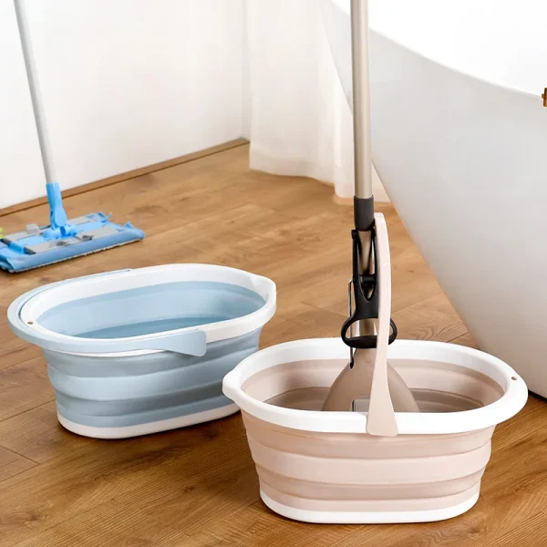 Folding Mop Bucket Portable Fishing Bucket Outdoor Camping Collapsible Car Wash Bucket Foldable Bucket Househol Cleaning Tool 2