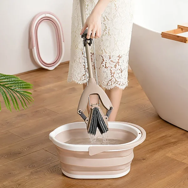Folding Mop Bucket Portable Fishing Bucket Outdoor Camping Collapsible Car Wash Bucket Foldable Bucket Househol Cleaning Tool 3