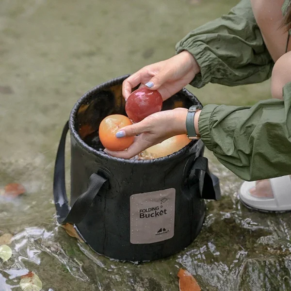 Portable Collapsible Bucket Portable Travel Laundry Bag Car Camping Tank Large Capacity Round Hand-Held Fishing Bucket 4
