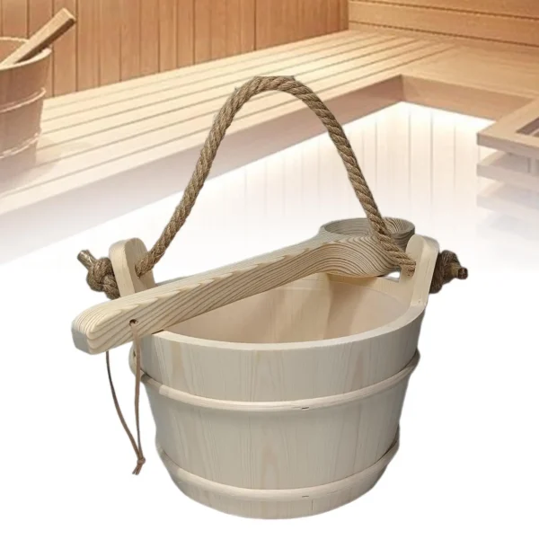 Sauna Bucket and Ladle 6L Professional Multifunctional Water Bucket Sauna 2