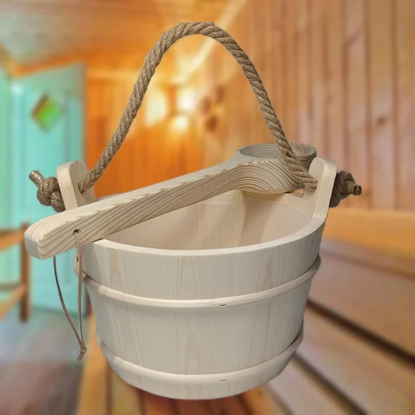 Sauna Bucket and Ladle 6L Professional Multifunctional Water Bucket Sauna 3